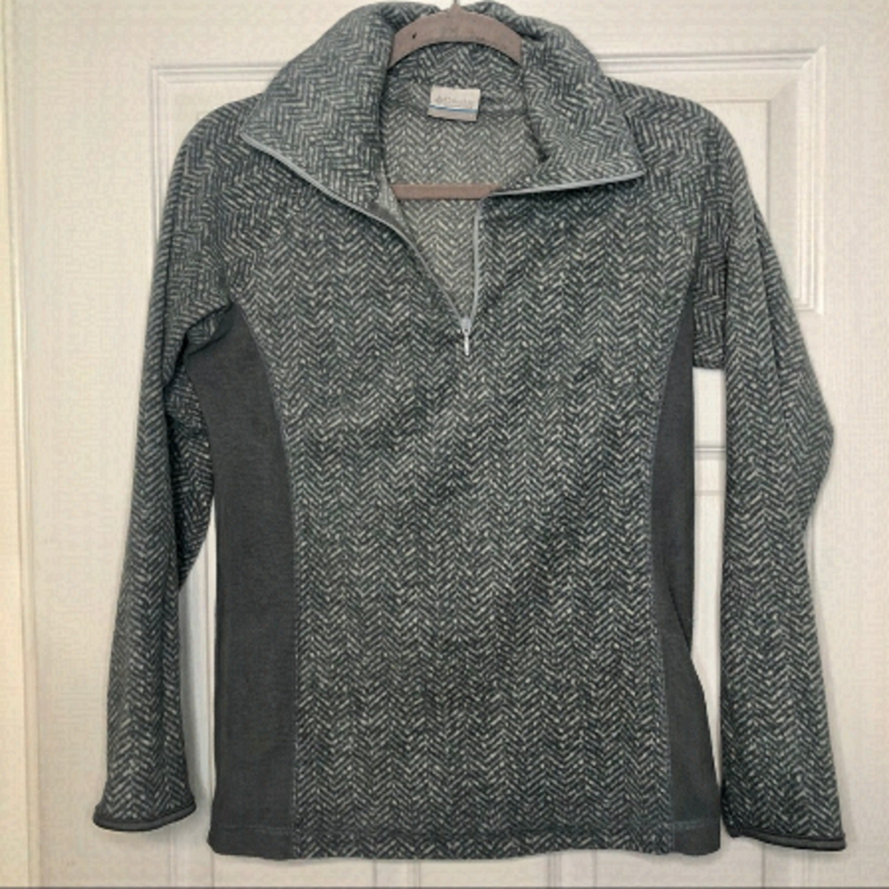 COLUMBIA Quarter Zip Grey Fleece Pullover sweater small